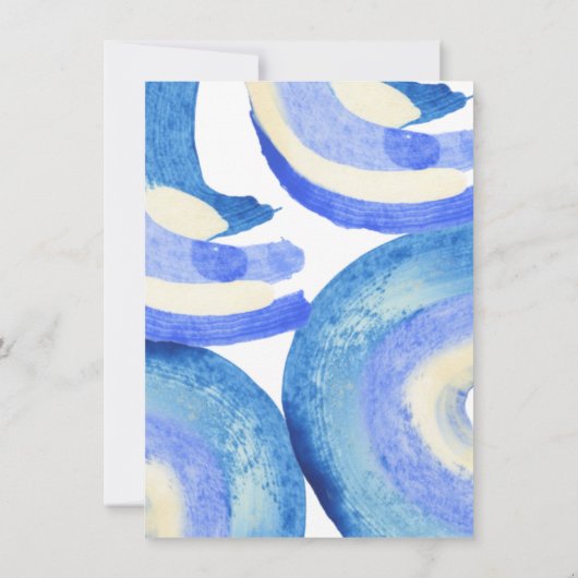 コンテンポラリー抽象芸術ブルー水彩写真 セーブザデート (裏面)