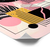 コンテンポラリー抽象芸術モダンピンクイエローブラック ポスター (角)