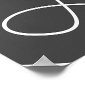 コンテンポラリー抽象芸術ラインアートシック白黒 ポスター (角)