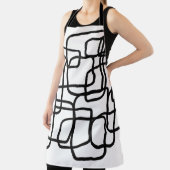 コンテンポラリー抽象芸術ラインアートブラック&ホワイト エプロン (インサイチュ)