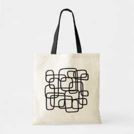 コンテンポラリー抽象芸術ラインアートブラック&ホワイト トートバッグ