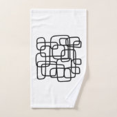 コンテンポラリー抽象芸術ラインアートブラック&ホワイト バスタオルセット (ハンドタオル)