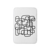 コンテンポラリー抽象芸術ラインアートブラック&ホワイト バスマット (正面縦)