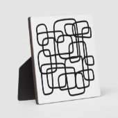 コンテンポラリー抽象芸術ラインアートブラック&ホワイト フォトプラーク (正面)