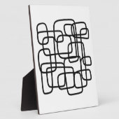 コンテンポラリー抽象芸術ラインアートブラック&ホワイト フォトプラーク (側面)