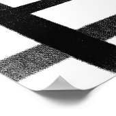 コンテンポラリー抽象芸術ラインアートブラック&ホワイト ポスター (角)