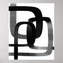 コンテンポラリー抽象芸術ラインアートブラック&ホワイト