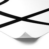 コンテンポラリー抽象芸術ラインアートブラック&ホワイト ポスター (角)