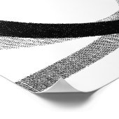 コンテンポラリー抽象芸術ラインアートブラック&ホワイト ポスター (角)