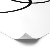 コンテンポラリー抽象芸術ラインアートブラック&ホワイト ポスター (角)