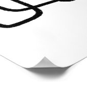 コンテンポラリー抽象芸術ラインアートブラック&ホワイト ポスター (角)