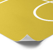 コンテンポラリー抽象芸術ラインアートボホマスタードイエロー ポスター (角)