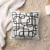 コンテンポラリー抽象芸術ラインアート白黒クッション クッション (ブランケット)