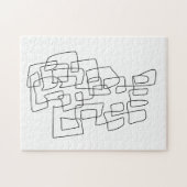 コンテンポラリー抽象芸術ラインアート（白黒） ジグソーパズル (横)
