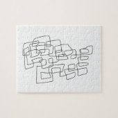 コンテンポラリー抽象芸術ラインアート（白黒） ジグソーパズル (横)