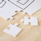 コンテンポラリー抽象芸術ラインアート（白黒） ジグソーパズル (側面)