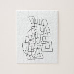 コンテンポラリー抽象芸術ラインアート(白黒) ジグソーパズル<br><div class="desc">白コンテンポラリー黒のモダン抽象芸術線スケッチを持つアートイラストレーション。</div>