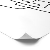 コンテンポラリー抽象芸術ラインアート（白黒） ポスター (角)