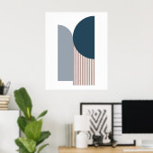 コンテンポラリー抽象芸術幾何モダン ポスター (ホームオフィス)