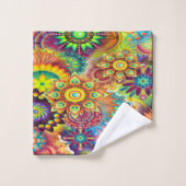 コンテンポラリー抽象芸術数々のモノグラム バスタオルセット (ウォッシュタオル)