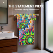 コンテンポラリー抽象芸術数々のモノグラム バスタオルセット