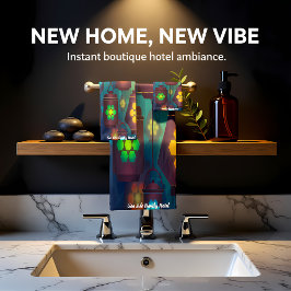 コンテンポラリー抽象芸術数々のランタン2 バスタオルセット