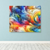 コンテンポラリー抽象芸術旋回スペクトル キャンバスプリント (インサイチュ (ウッドフロア))