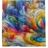 コンテンポラリー抽象芸術旋回スペクトル シャワーカーテン (正面)