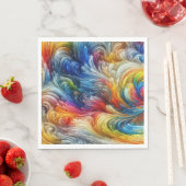 コンテンポラリー抽象芸術旋回スペクトル スタンダードランチョンナプキン (インサイチュ)