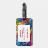 コンテンポラリー抽象芸術旋回スペクトル ラゲッジタグ (裏面縦)