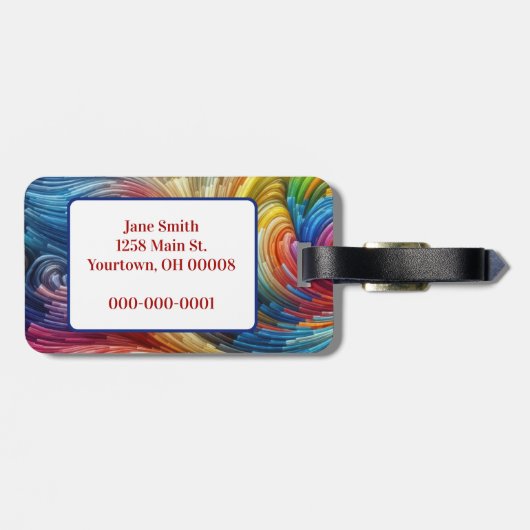 コンテンポラリー抽象芸術旋回スペクトル ラゲッジタグ (裏面横)