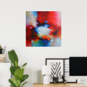 コンテンポラリー抽象芸術絵画の赤い黄色の青 ポスター (ホームオフィス)