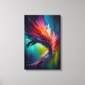 コンテンポラリー抽象芸術絵画レインボー キャンバスプリント (正面)