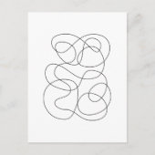コンテンポラリー抽象芸術線スケッチ白黒 ポストカード (正面)