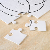 コンテンポラリー抽象芸術線スケッチ(白黒) ジグソーパズル (側面)