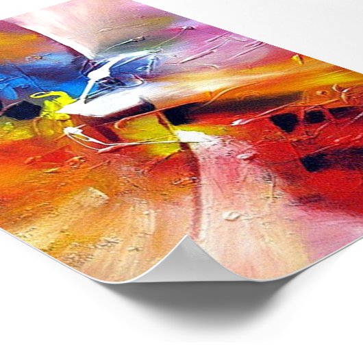 コンテンポラリー抽象芸術表現主義スタイル絵画の ポスター (角)