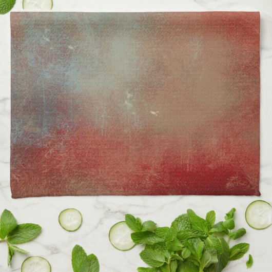 コンテンポラリー抽象芸術赤金ゴールド青絵を描 キッチンタオル (折り畳み)