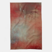 コンテンポラリー抽象芸術赤金ゴールド青絵を描 キッチンタオル (縦)