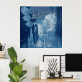 コンテンポラリー抽象芸術青シグランジアノ ポスター (ホームオフィス)