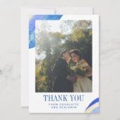 コンテンポラリー抽象芸術青絵を描渦写真 サンキューカード (正面)