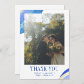 コンテンポラリー抽象芸術青絵を描渦写真 サンキューカード (正面/裏面)