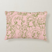 コンテンポラリー抽象芸術顔ミニマル アクセントクッション (裏面)