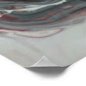 コンテンポラリー抽象芸術 – 黒、銀、赤 ポスター (角)