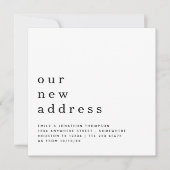 コンテンポラリー文字の新しいアドレス詳細の移動 案内状 (正面)