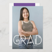 コンテンポラリー文字GRADと写真 |クラス 案内状 (正面/裏面)