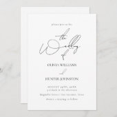 コンテンポラリー書シンプル結婚 招待状 (正面/裏面)