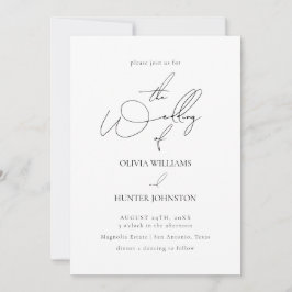 コンテンポラリー書シンプル結婚 招待状