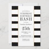 コンテンポラリー水玉模様とストライプサプライズパーティー 招待状 (正面)