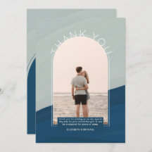 コンテンポラリー海ストライプの写真THANK YOU INVITAT