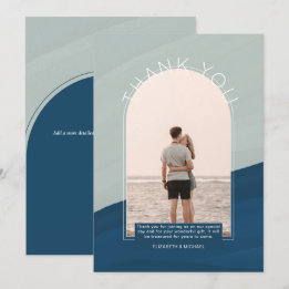 コンテンポラリー海ストライプの写真THANK YOU INVITAT 招待状